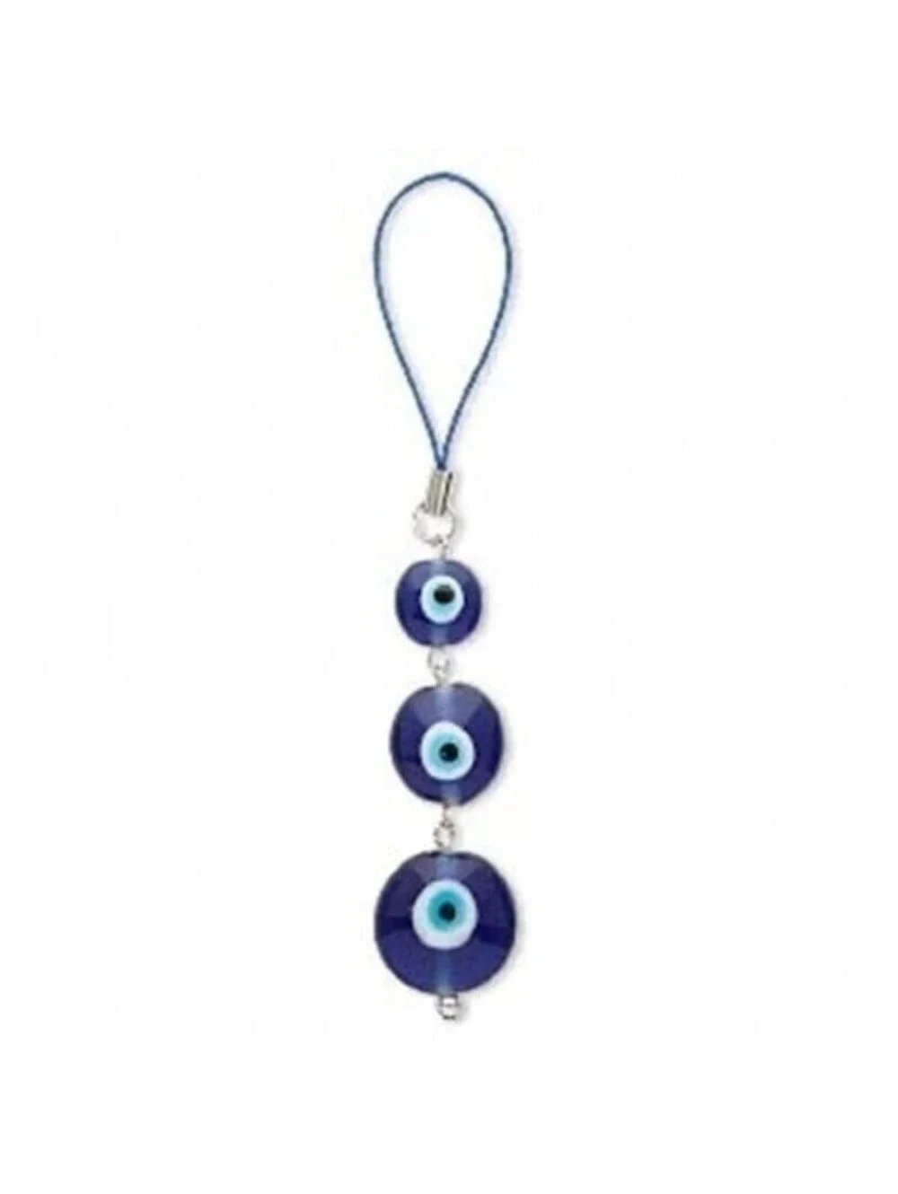 Blue Turkish Evil Eye Glass Phone Purse Charm Strap Zipper Pull